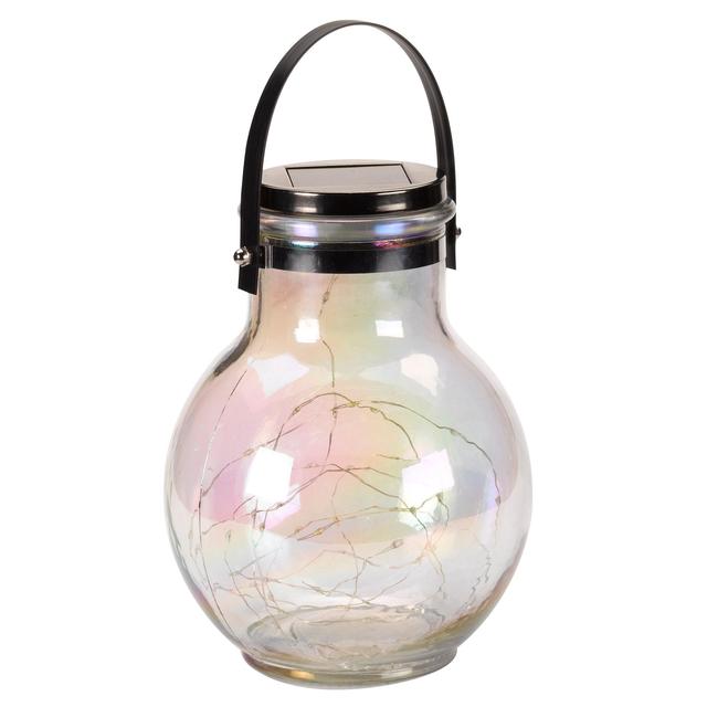 Nutmeg Iridescent Glass Solar Lantern 