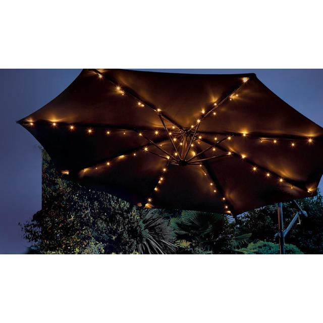 Nutmeg Solar Parasol String Lights 