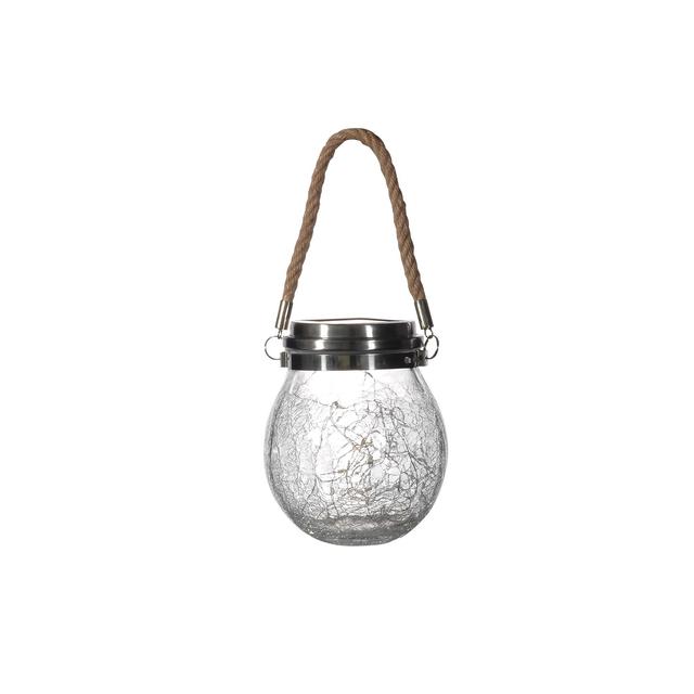 Nutmeg Outdoor Crackle Glass Solar Light 