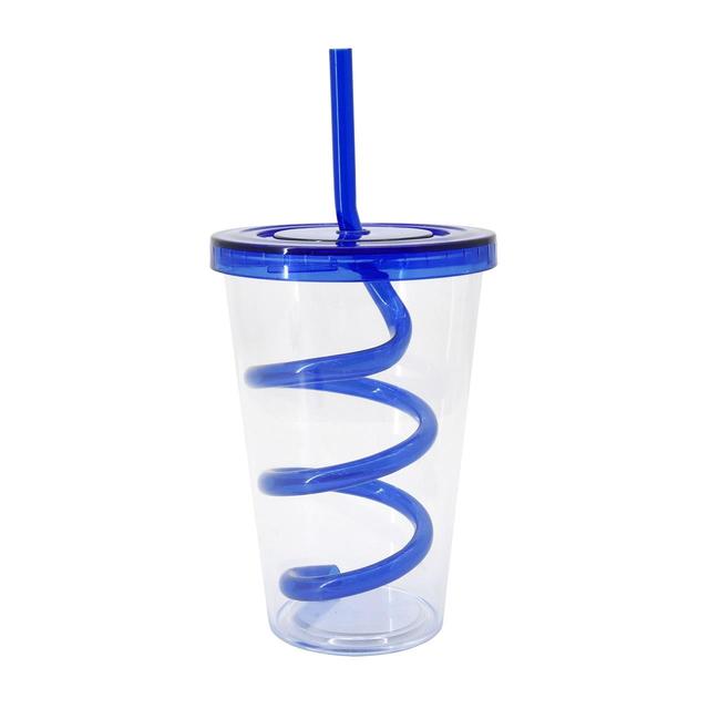 Nutmeg Home Blue Twisty Straw Tumbler 