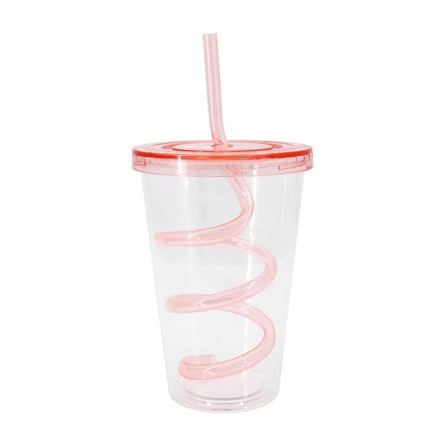 Nutmeg Home Pink Twisty Straw Tumbler 