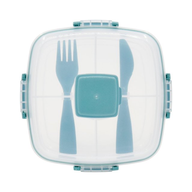 Nutmeg Home Square Lunch Box & Cutlery 