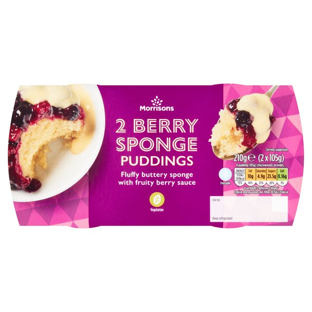 Morrisons Berry Sponge Puddings 2 x 105g