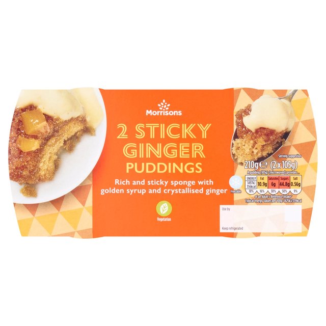 Morrisons Ginger Sponge Puddings 2 x 105g