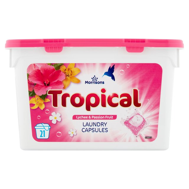 Morrisons Tropical Lychee & Passionfruit Laundry Washing Capsules 21 per pack