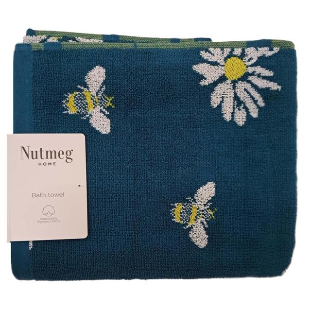 Nutmeg Bee & Daisy Design Bath Towel 