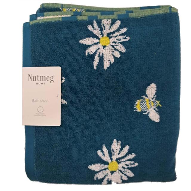 Nutmeg Bee & Daisy Design Bath Sheet 