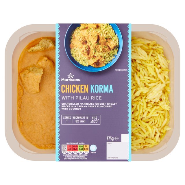 Morrisons Chicken Korma & Pilau Rice 375g