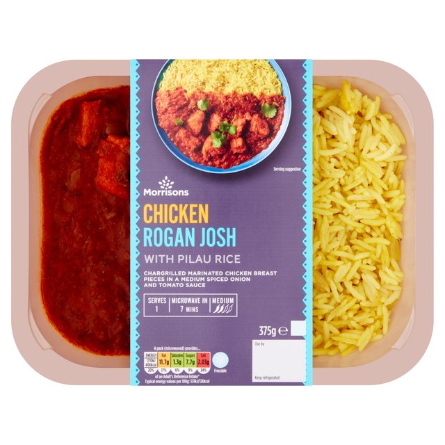 Morrisons Indian Chicken Rogan Josh & Pilau Rice 375g