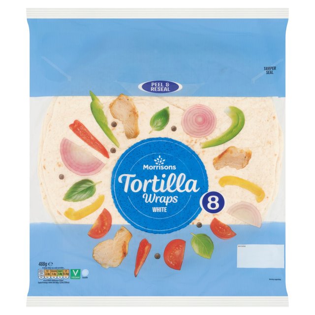 Morrisons Plain Tortilla Wraps 8 per pack