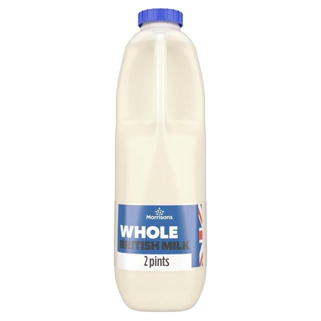 Morrisons British Whole Milk 2 Pint 1.136L