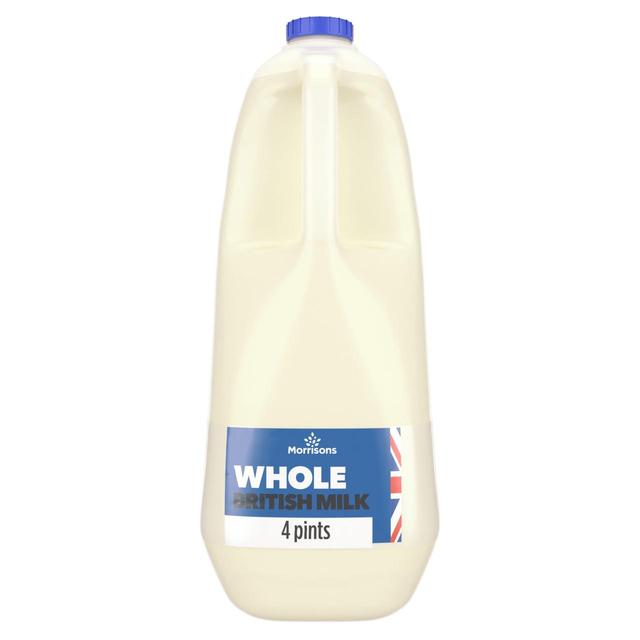 Morrisons British Whole Milk 4 Pint 2.272L