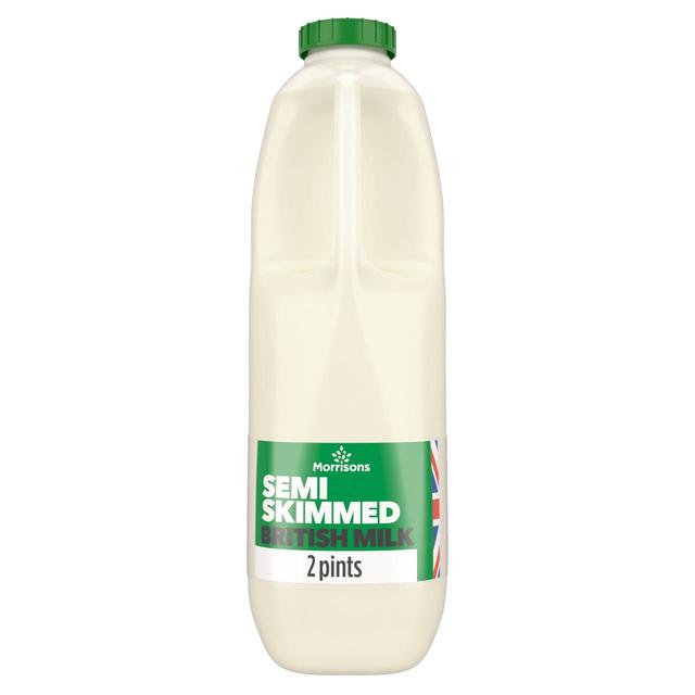 Morrisons British Semi Skimmed Milk 2 Pint 1.136L