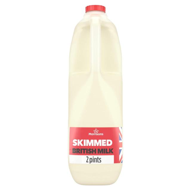 Morrisons British Skimmed Milk 2 Pint 1.136L