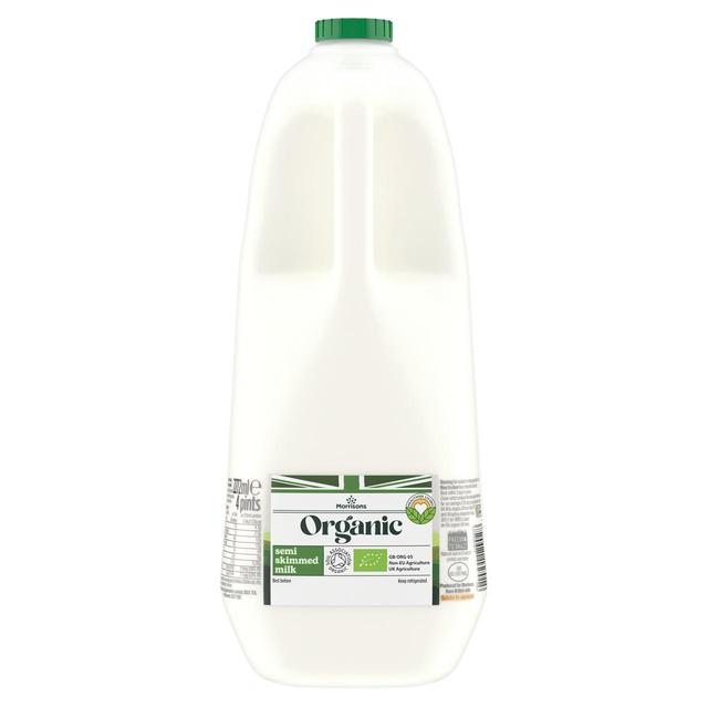 Morrisons Organic British Semi Skimmed Milk 4 Pint 2.272L