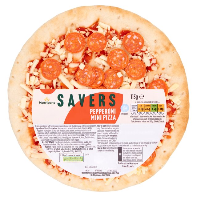 Morrisons Savers Pepperoni Mini Pizza 113g