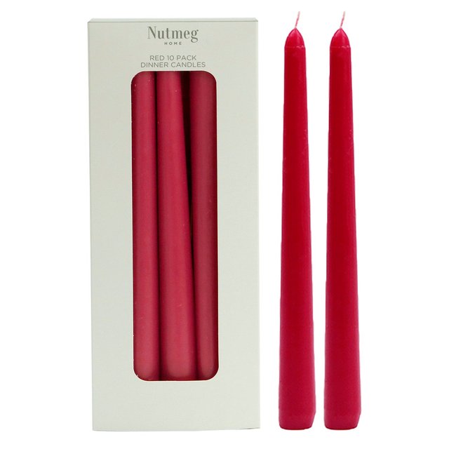 Nutmeg Home Red Dinner Candles 10 per pack