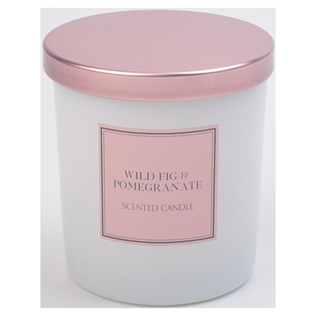 Nutmeg Home 1 Wick Waxfill Wild Fig & Pomegranate White Glass 