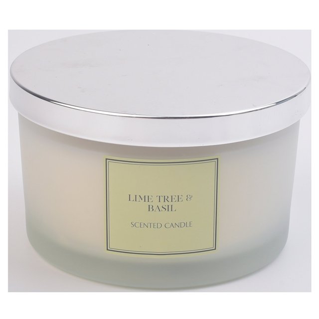 Nutmeg Home Multi Wick Waxfill Lime Tree & Basil Frosted Glass 