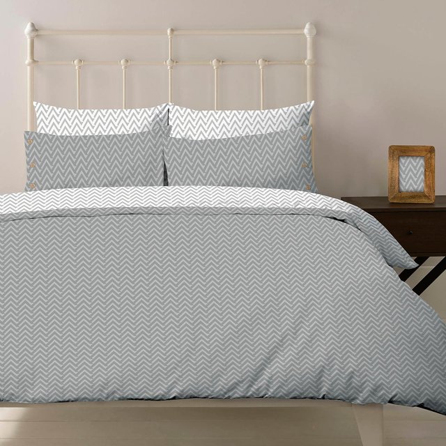 Nutmeg Home 100% Cotton Herringbone Duvet Set King 