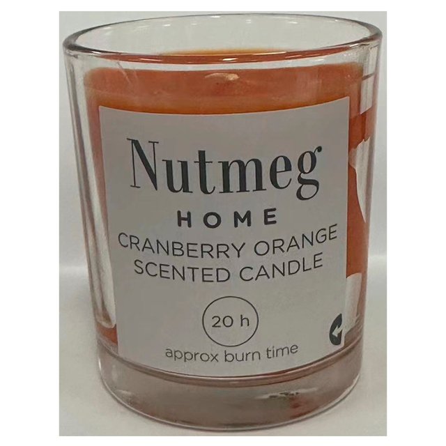 Nutmeg Home Waxfill Glass Cranberry Orange 