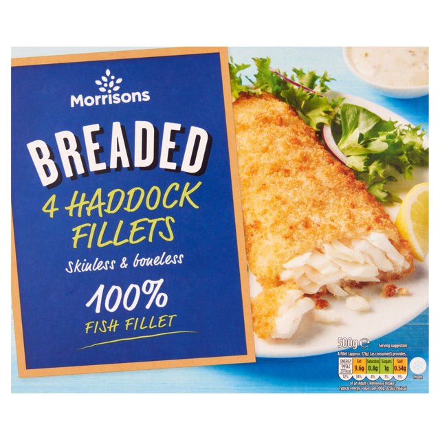 Morrisons 4 Breaded Haddock Fillets 500g