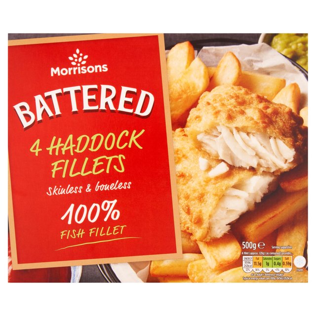 Morrisons 4 Battered Haddock Fillets 500g