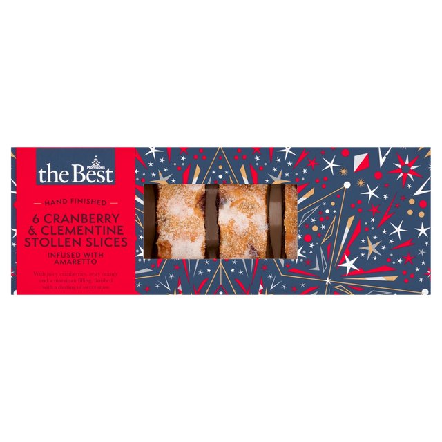 Morrisons The Best 6 Cranberry & Clementine Stollen Slices  220g