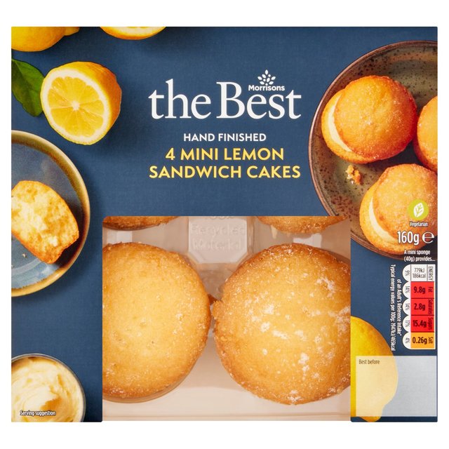 Morrisons The Best Mini Lemon Sponge Cakes  4 per pack