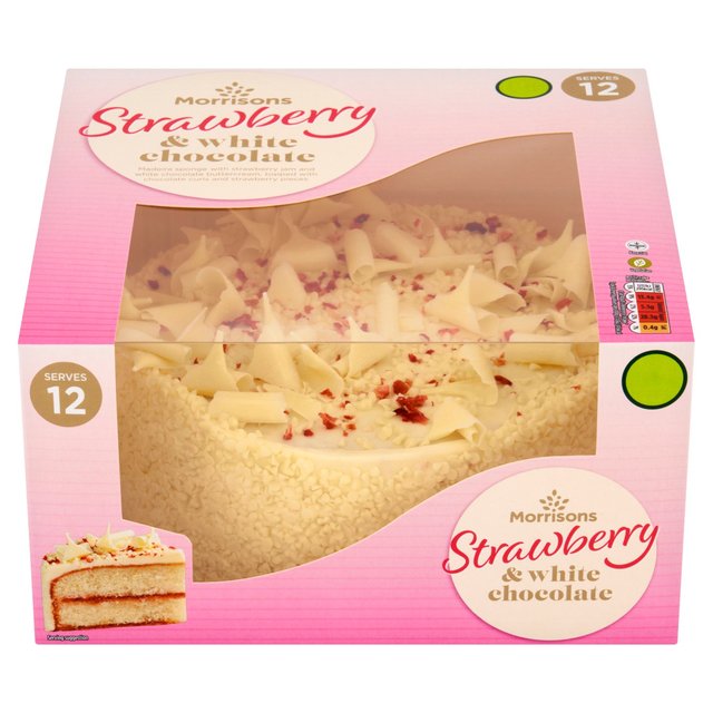 Morrisons Strawberry & White Chocolate Cake 