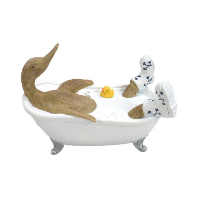 Nutmeg Home Duck In A Bath Ornament Leaf Print Boots 