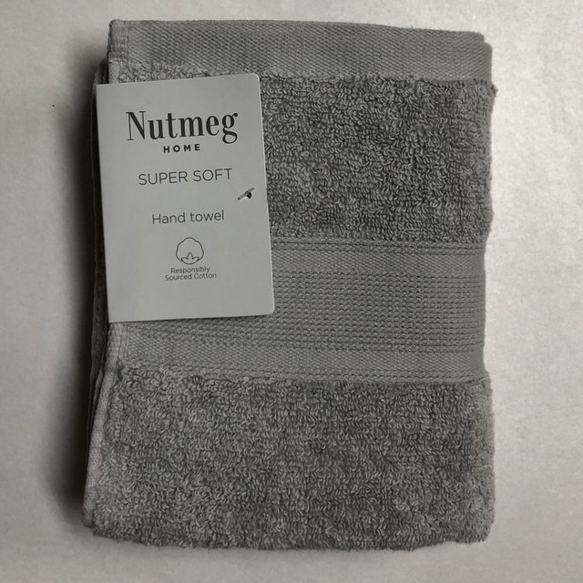 Nutmeg Home Supersoft Cotton Hand Towel Pale Grey 