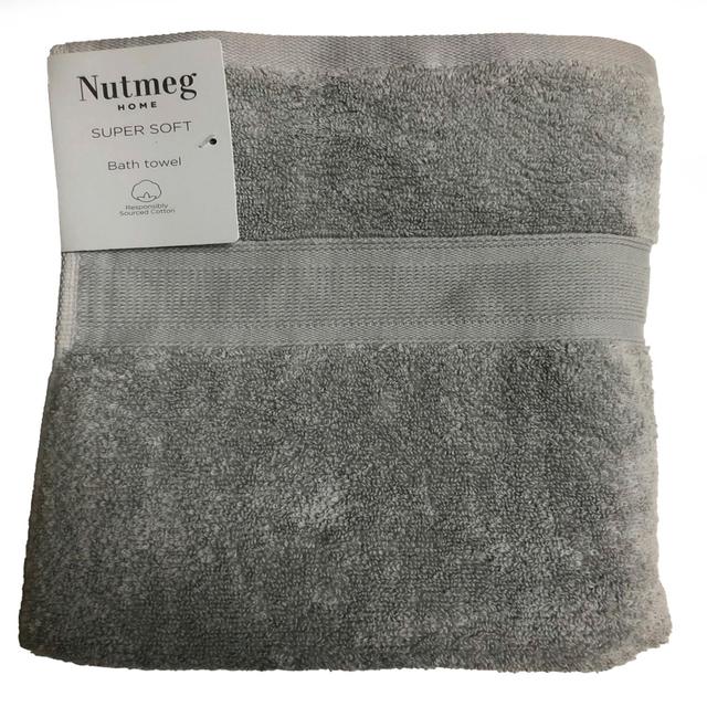 Nutmeg Home Supersoft Cotton Bath Towel Pale Grey 