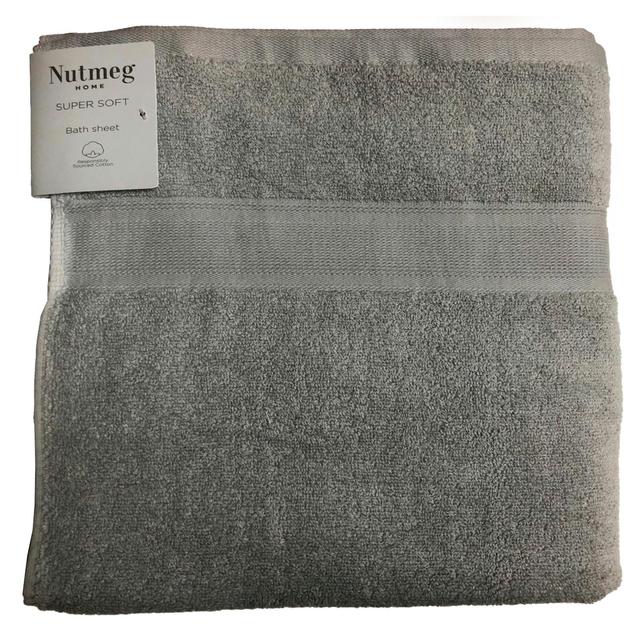 Nutmeg Home Supersoft Cotton Bath Sheet Pale Grey 