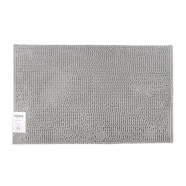 Nutmeg Home Supersoft Bath Mat Pale Grey 