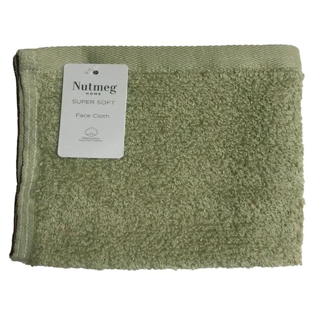 Nutmeg Home Supersoft Cotton Face Cloth Sage 