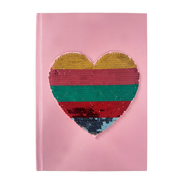 Nutmeg A5 Sequin Heart Notebook 