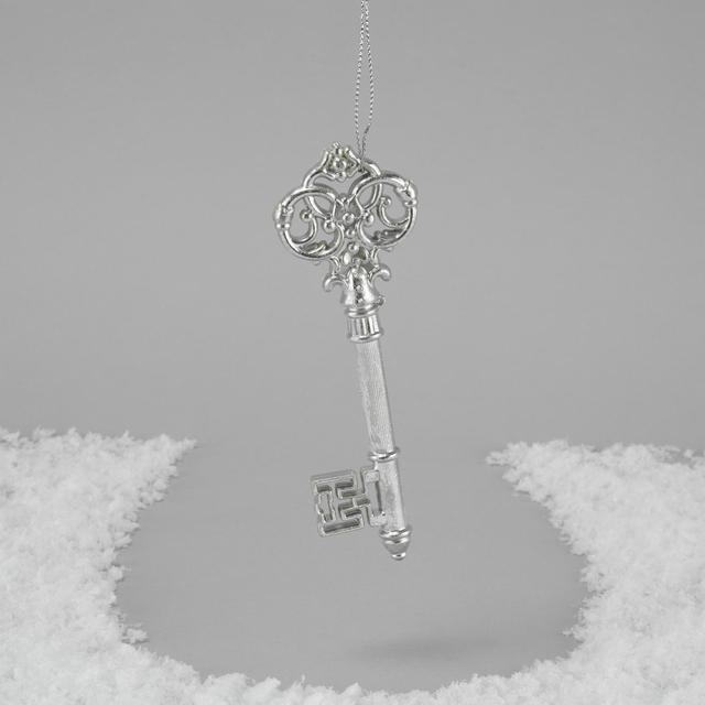 Morrisons Hanging Silver Key Christmas Decoration 