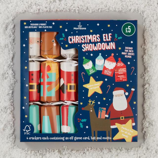 Morrisons Christmas Elf Showdown Kids Crackers 6 per pack