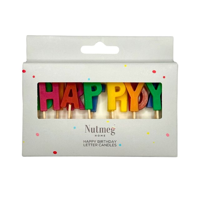 Nutmeg Happy Birthday Colourful Candle Picks 