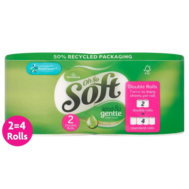 Morrisons Aloe Vera Double Toilet Rolls 2 per pack