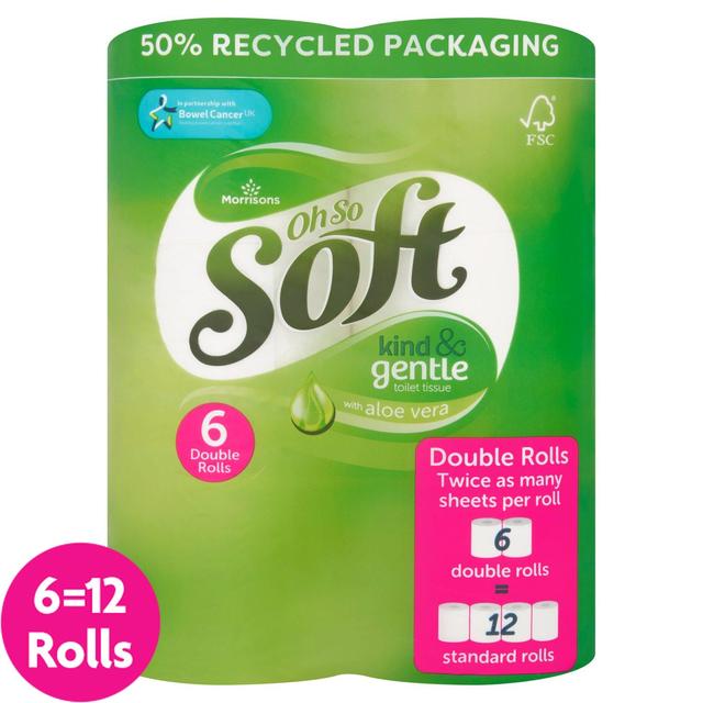 Morrisons Aloe Vera Double Toilet Rolls 6 per pack