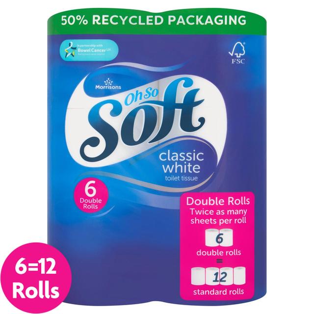 Morrisons White Double Toilet Rolls 6 per pack