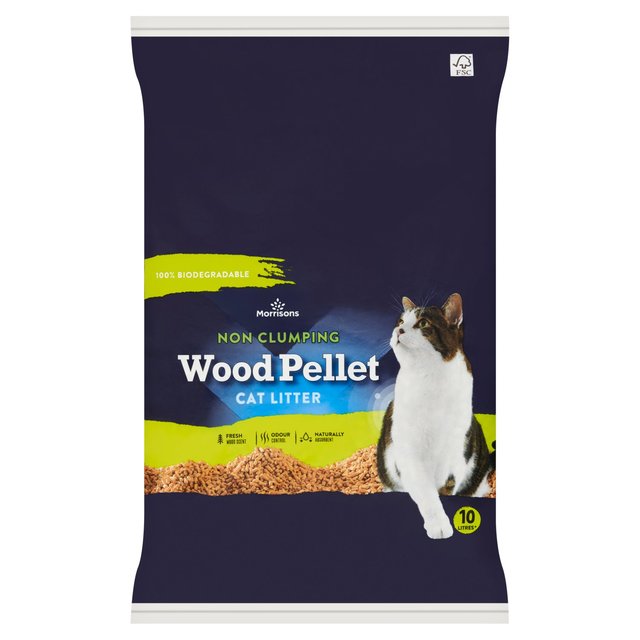 Morrisons Non Clumping Wood Pellet Cat Litter 10L