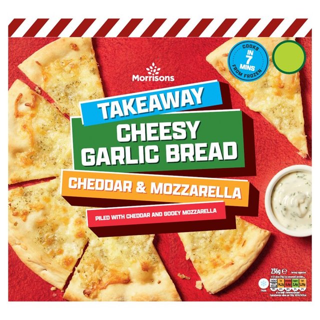 Morrisons Takeaway Garlic Bread With Cheese Pizza 236g