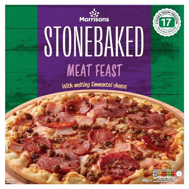 Morrisons Stonebaked Meat Feast Pizza 343g