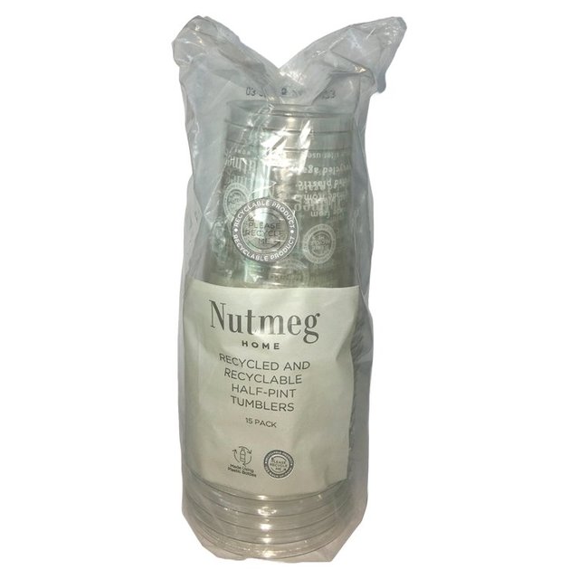 Nutmeg Home Half Pint Recyclable Plastic Tumbler 15 per pack