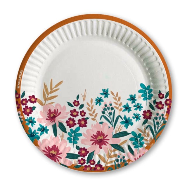 Nutmeg Home Floral Plates 10 per pack