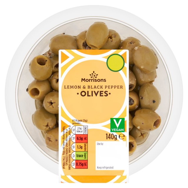 Morrisons Lemon & Pepper Olives 140g