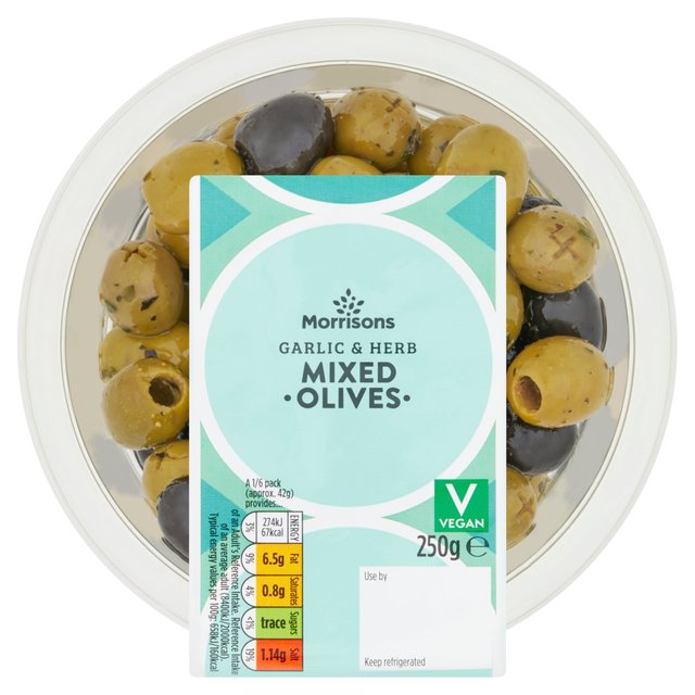 Morrisons Mixed Olives With Garlic & Herb  250g